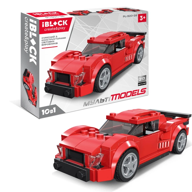 Конструктор iBlock Мульті models Машинка червона (PL-920-28) - зображення 1