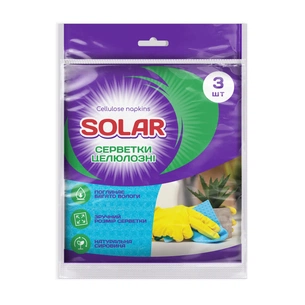 Серветки для прибирання Solar Household Целюлозні вологопоглинаючі 3 шт. (4820269930179) зображення 1