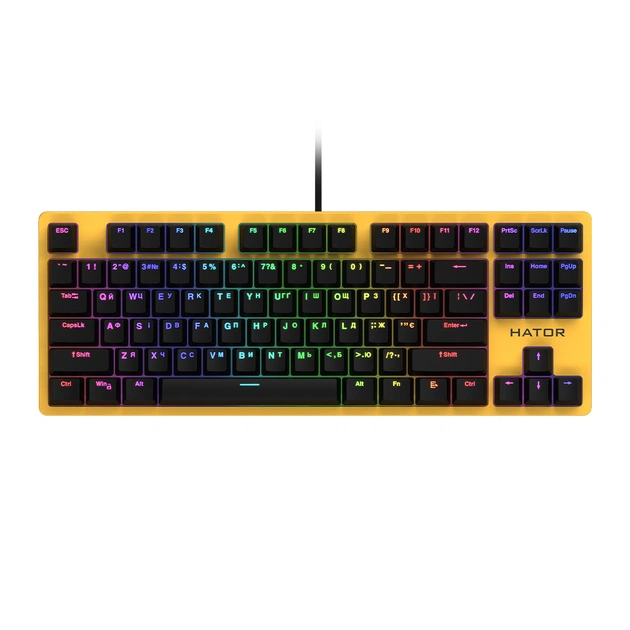 Клавіатура Hator Rockfall EVO TKL Kailh Optical Yellow (HTK-632) - зображення 1