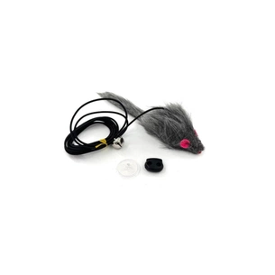 Іграшка для котів Hippie Pet Мишка з мотузкою сіра 8 см (HIPCT2304006P) зображення 1