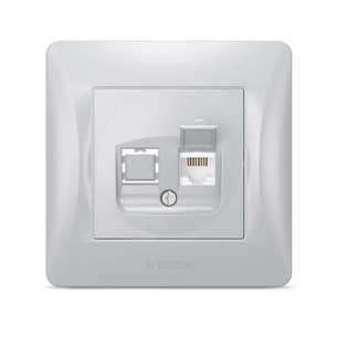 Комп'ютерна розетка Videx BINERA CAT6 одинарна сереб (VF-BNSK1PC6-SS) изображение 1