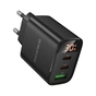 Зарядное устройство BOROFONE BA98A 2xUSB-C PD30W + 1xUSB 18W digital display black (6941991120510) - уменьшенное изображение 3