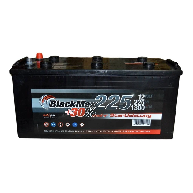Акумулятор автомобільний BlackMax 225А збоку (+/-) (BТ5080) - изображение 1