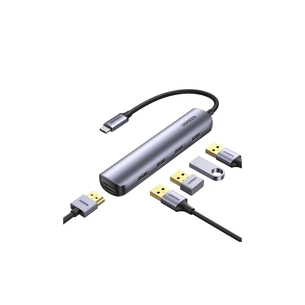 Концентратор Ugreen USB-C to 4xUSB 3.0 + HDMI CM417 gray (20197) зображення 1