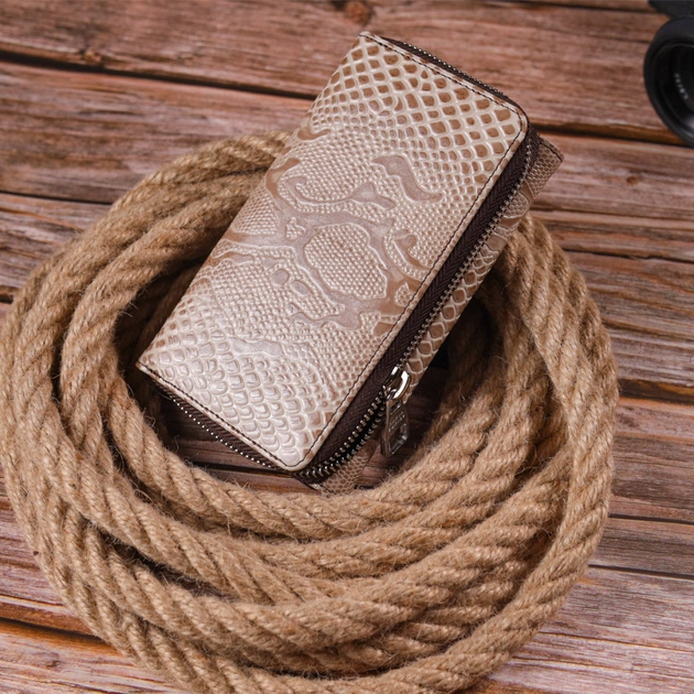 Портмоне Karya З лакованої фактурної шкіри Бежеве (21430) - picture 11