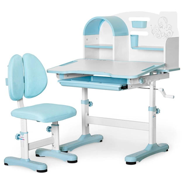 Парта со стулом Mealux Octo Blue (+ полка) (BD-33 BL) - изображение 1