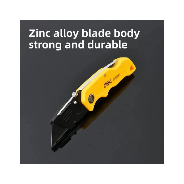 Ніж канцелярський Deli 19 T, трапецієподібне лезо 19мм, чорний (EDL006K) - picture 4