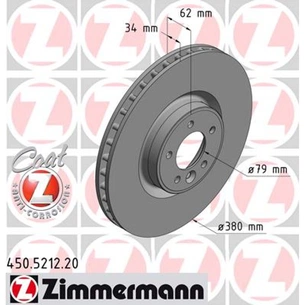 Гальмівний диск ZIMMERMANN 450.5212.20 зображення 1