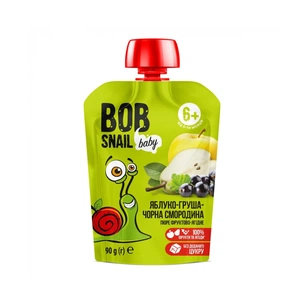 Дитяче пюре Bob Snail Равлик Боб Яблуко Груша Чорна Смородина 90 г (4820219343820) зображення 1