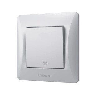 Перемикач Videx BINERA 1кл проміжний срібно (VF-BNSW1I-SS) изображение 1