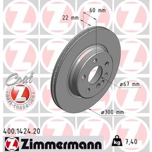 Гальмівний диск ZIMMERMANN 400.1424.20 зображення 1