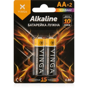 Батарейка AA LR6 Alkaline 2pcs Blister Vinga (VJABAA2) зображення 1