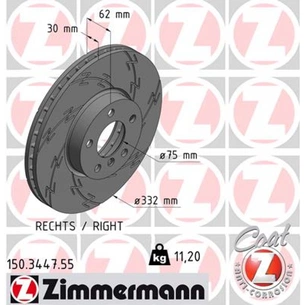 Гальмівний диск ZIMMERMANN 150.3447.55 зображення 1