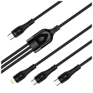Дата кабель USB-C to Lightning + Micro 5P + USB-C 1.2m 3.0A (PD60W data) Black ColorWay (CW-CBPDU3060-BK) picture 1