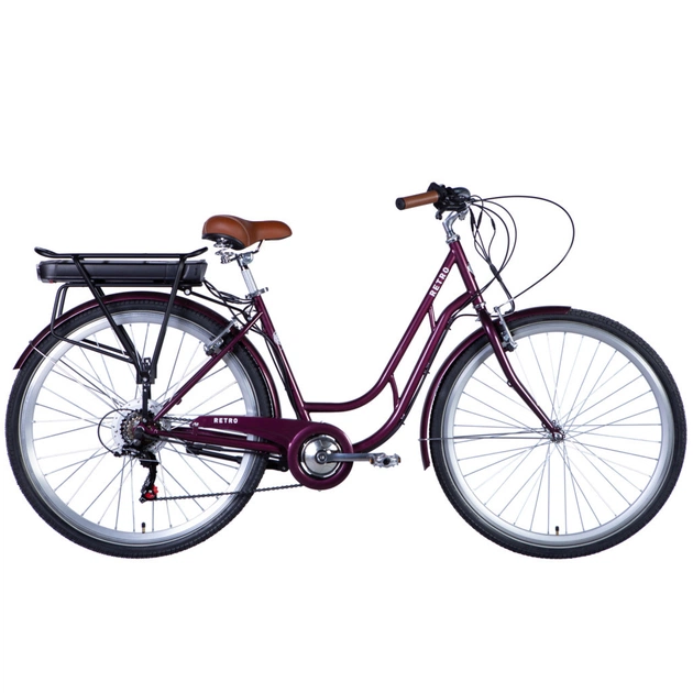 Электровелосипед Dorozhnik eRETRO Vbr 28" 19" 36B 12.5А*г St 2024 Малиновый (ELB-D-28-056) - изображение 1