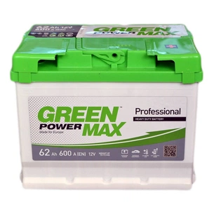 Акумулятор автомобільний GREEN POWER MAX 62Ah Ев (-/+) (600EN) (22373) зображення 1