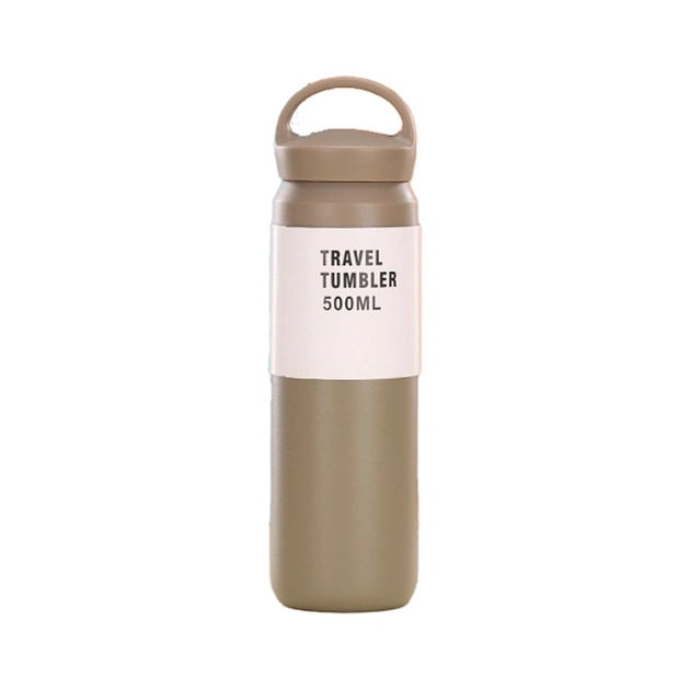 Термос Merlion Travel Tumbler 350 мл, подвійна кришка з ручкою, сірий (SUS304-350Gr) - зображення 1