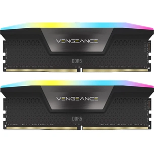 Модуль пам'яті для комп'ютера DDR5 32GB (2x16GB) 6000 MHz Vengeance RGB Black Corsair (CMH32GX5M2E6000Z36) зображення 1
