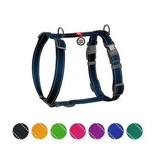 Шлея для собак WAUDOG Nylon Mono анатомічна H-подібна з QR паспортом, пластиковий фастекс, L чорна (54581) зображення 1