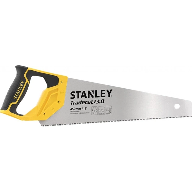 Ножовка Stanley по дереву 450мм 11TPI TRADECUT (STHT20355-1) - изображение 1