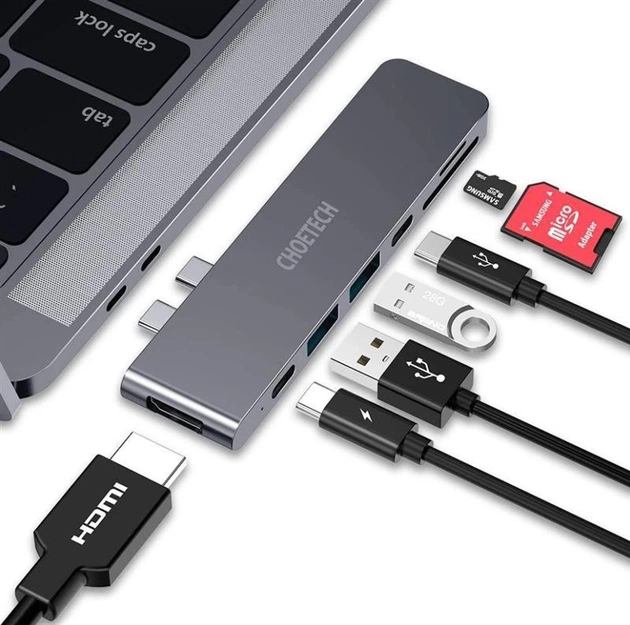 USB-хаб Choetech HUB-M14 USB Type-C 7-в-1 - изображение 1