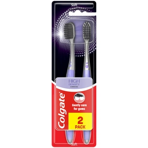 Зубна щітка Colgate High Density Charcoal м'яка 2 шт. (8718951369153) зображення 1