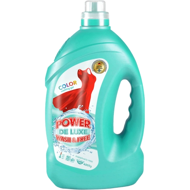 Гель для прання Power De Luxe Для кольорових речей 4 кг (4823128001966) - зображення 1