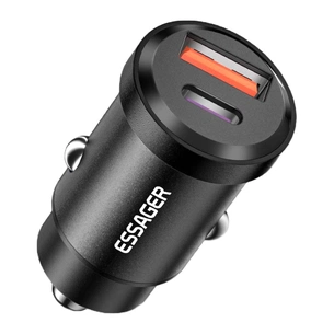 Зарядний пристрій Essager 1xUSB + 1xUSB-C 45W black (ECCAC45-TL01-Z) зображення 1
