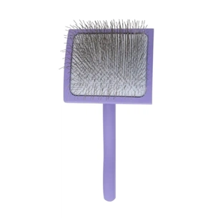 Гребінець для тварин Tauro Pro Line дерев'яна вигнута прямокутна, штифти 25 мм, фіолетова L (TPLB63652) изображение 1