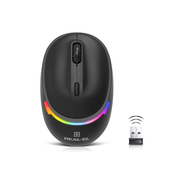 Мышка REAL-EL RM-440W Wireless/Bluetooth Black (EL123200045) - изображение 3