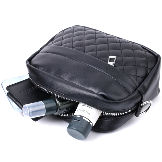 Сумка Vintage С монетницей из экокожи Черная (22796) - изображение 9