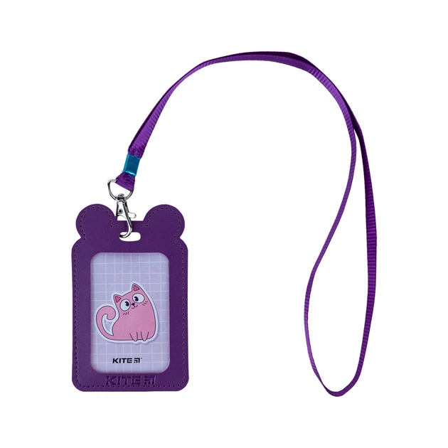 Бейдж Kite вертикальный на шнурке, фиолетовый (K24-296-1) - изображение 1