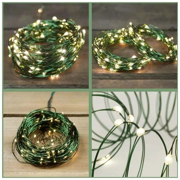 Гірлянда ColorWay Роса LED 100 10 м 8 функцій теплий колір USB (CW-G-100L10NU) - picture 7