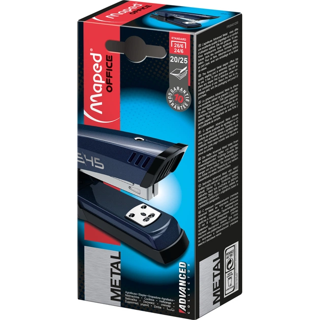 Степлер Maped ADVANCED METAL, металевий, 25л., (Скоби №24 / 6, 26/6), сині (MP.354512) - picture 3