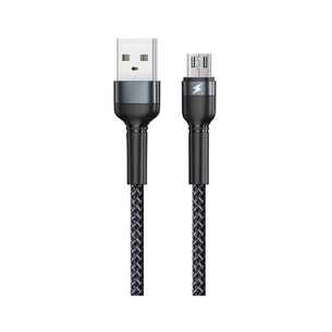 Дата кабель USB 2.0 AM to Micro 5P 2.4A aluminum alloy braided black Remax (6972174153568) зображення 1