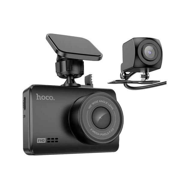 Відеореєстратор HOCO DV3 Driving recorder with display dual-channel Black (6942007608183) - зображення 1