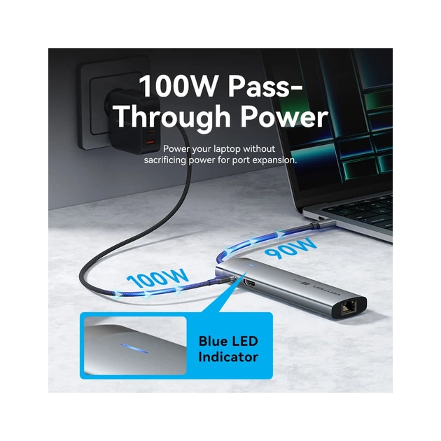 Концентратор Vention USB-C 7-in-1 USB-C PD + USB 3.2 + USB 3.0 + USB 2.0 + RJ45 + SD/TF + HDMI 0.15m (TGUHB) - picture 7