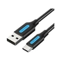 Дата кабель USB 2.0 AM to USB-C 1.5m 3A black Vention (COKBG) - уменьшенное изображение 1