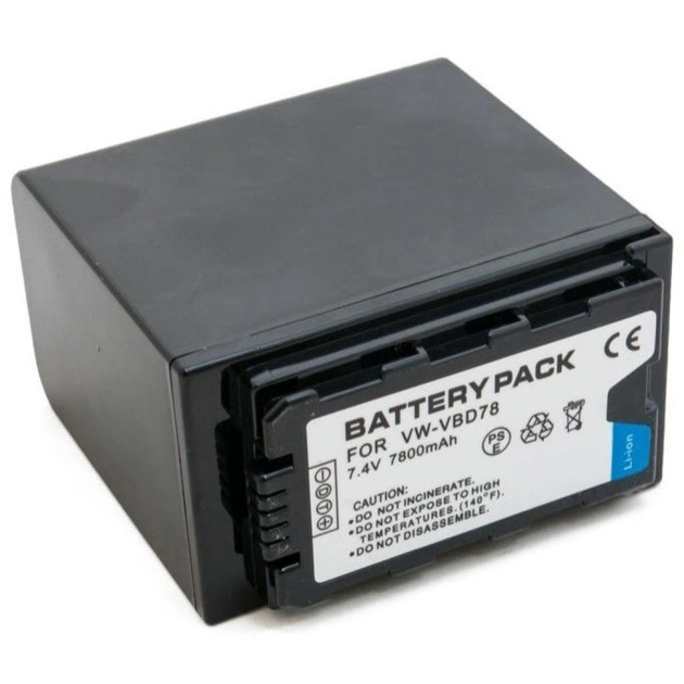 Акумулятор до фото/відео Extradigital Panasonic VW-VBD78, Li-ion, 7.4V, 7800mAh (BDP2694) - picture 1