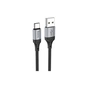 Дата кабель USB 2.0 AM to USB-C 1.0m 3A nylon X102 black HOCO (6942007608770) - зменшене зображення 1