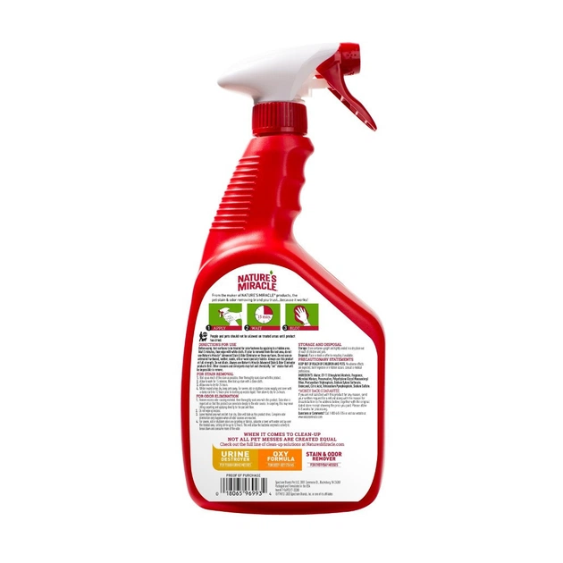 Спрей для тварин 8in1 Nature's Miracle для усунення плям та запахів від котів з ароматом лимону 946 мл (18065969934) - picture 2