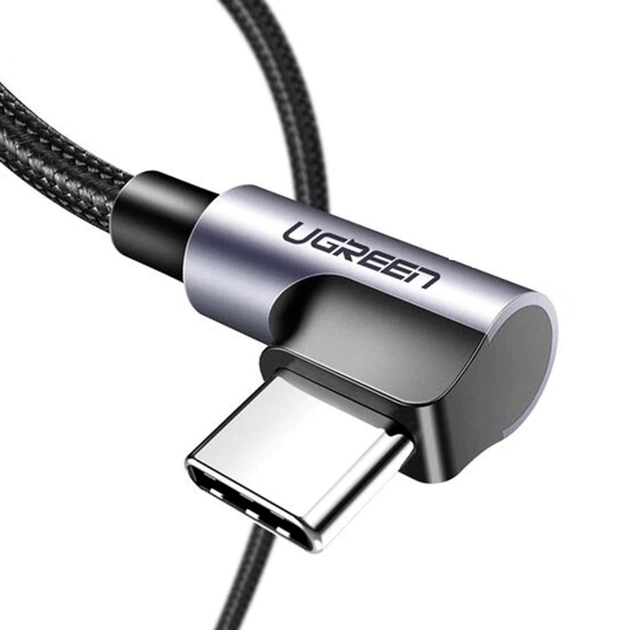 Дата кабель USB 2.0 AM to USB-C 3.0m 3A 90° corner US176 black Ugreen (70875) - picture 5