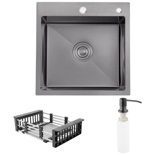 Мийка кухонна Kroner Schwarze-4545HM (CV033856) зображення 1