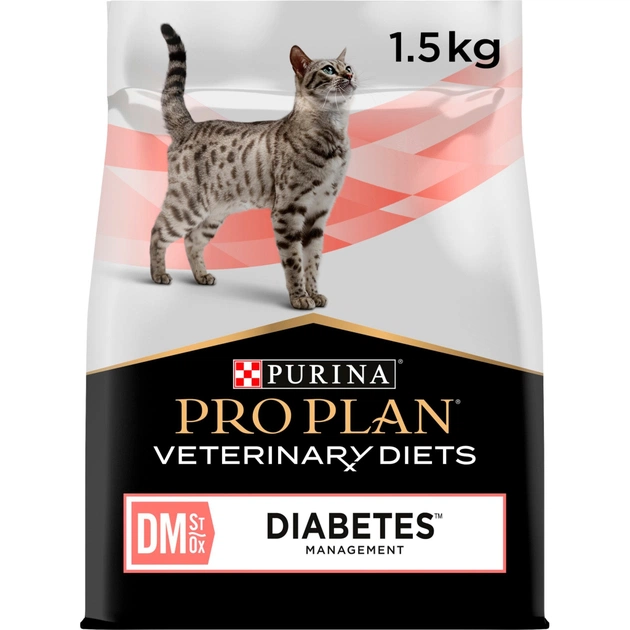Сухий корм для кішок Purina Pro Plan Veterinary Diets DM ST/OX Diabetes Management Для регулювання надходження глюкози (цукровий діабет) 1.5 кг (7613035159822) - изображение 1