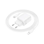 Зарядний пристрій BOROFONE BN26 Fuente USB-C PD20W + cable USB-C to Lightning White (6941991120244) - уменьшенное изображение 5