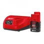 Набір акумулятор + зарядний пристрій Milwaukee Li-Ion M12 NRG-201 ЗП + 1x2Ah (4933451900) - зменшене зображення 1