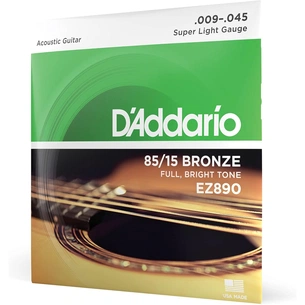 Струни для гітари D'Addario 85/15 Bronze Super Light (09-45) (EZ890) зображення 1