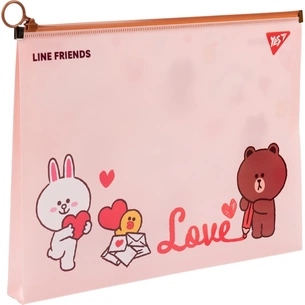Папка на блискавці Yes А4 Line Friends. Brown (492090) зображення 1