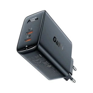 Зарядний пристрій Acefast 2xUSB 50W (USB-C+USB-C) Gan A29 Fast Charger Black (6974316281443) зображення 1