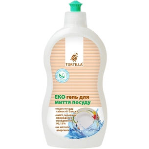 Засіб для ручного миття посуду Tortilla Еко гель 500 мл (4820178060899) зображення 1